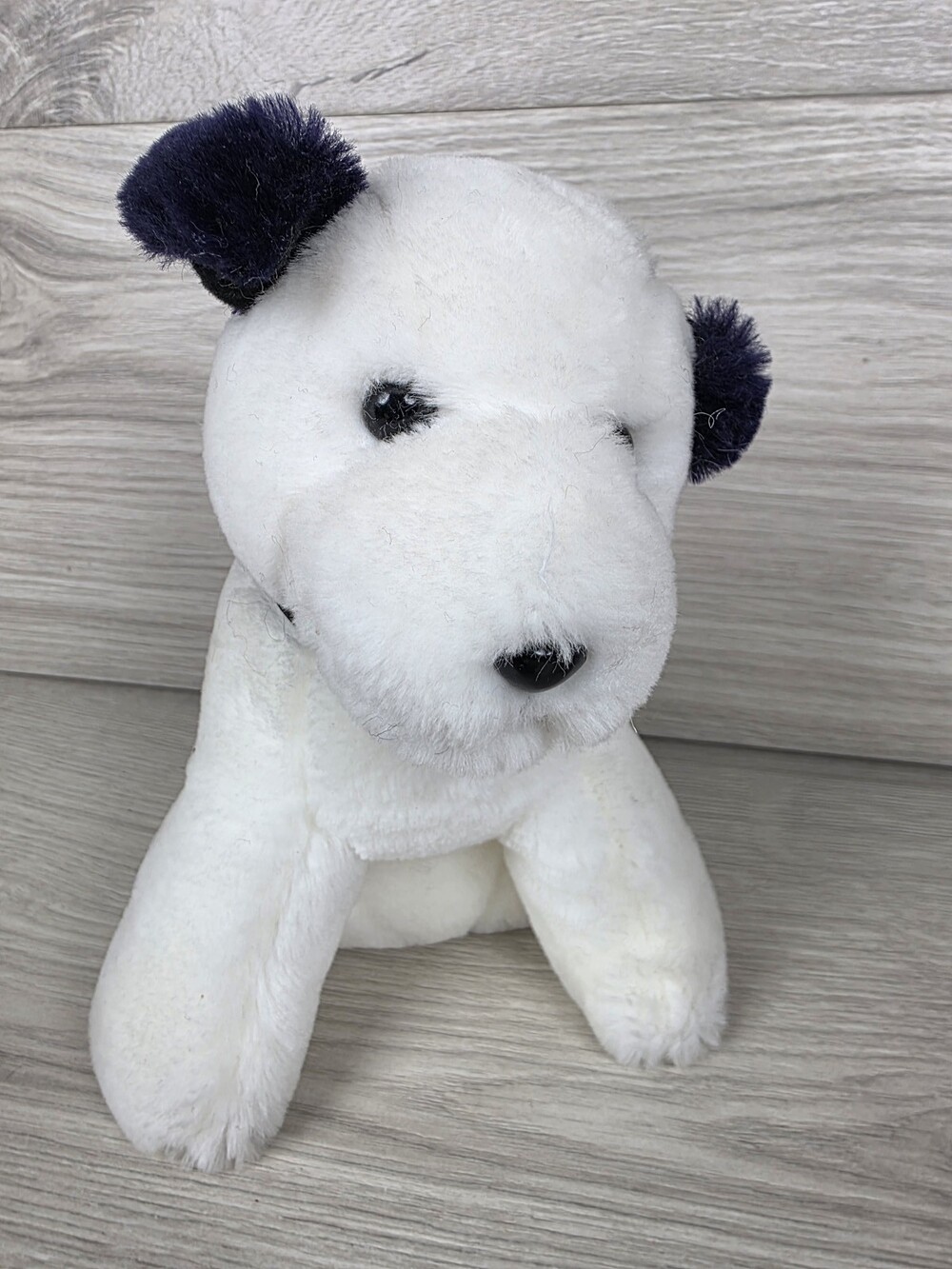 Dakin 992 Nipper Plush Dog White w Black Ears Puppy SU64